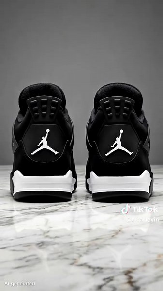 Air Jordan 4 Retro Black Cat shoe style tips