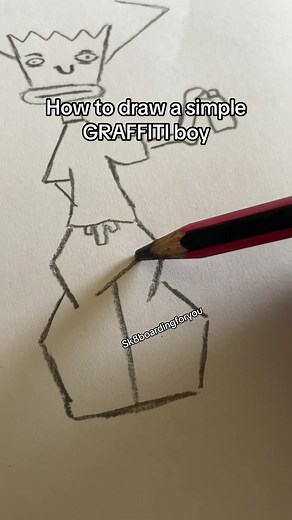 How to Draw a Simple Graffiti Boy Skateboarding Tutorial
