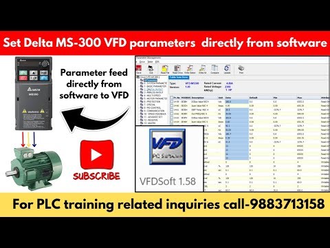 Delta VFD MS-300 Parameter feed directly from Delta VFD Software #vfd #variablefrequencydrive #plc