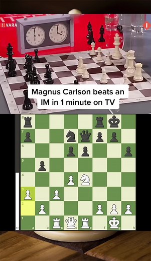 Magnus Carlsen beats an IM in 1 minute on TV #chess #checkmate #chesstok #ajedrez #chesstiktok