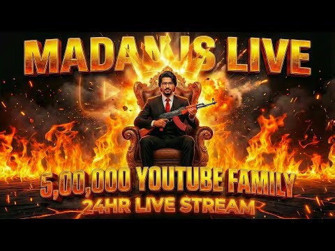 5,00,000 You Tube family | Discipline = Success | 24 hours live #bgmi #bgmilive #madanop #madan #bts