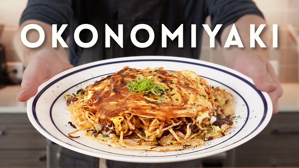 Japanese Pancakes Stuffed with Yakisoba | Hiroshima Okonomiyaki