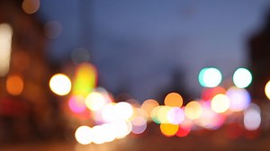 Bokeh Lights At Night Royalty Free Stock Video Footage Clip