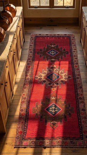 Kilim.com | Morning light, natural wood, and a handwoven vintage runner that makes the whole kitchen glow. Bold medallions, saturated colors, and... | Instagram