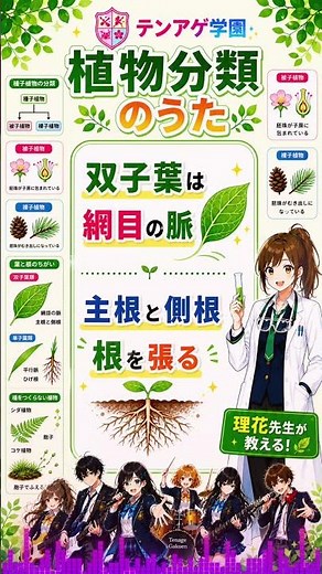 『植物分類のうた』被子植物と裸子植物｜中学1年 理科｜歌で覚える暗記ソング