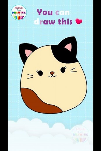 You can draw this Squishmallow Cat #drawing #learntodraw #tutorial #fyp #youcandrawthis