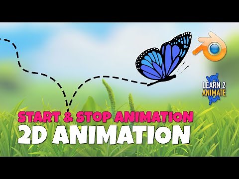 How to Start and Stop an Animation (Pause Animation), Blender 2D 2.93 Grease Pencil. Part 2