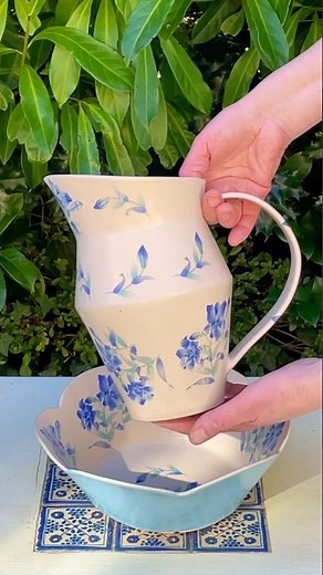 Making a slab pottery jug and wash bowl set #pottery #slabpottery #handmade