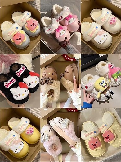 Slippers Collection | Aesthetic Gift Ideas ❄️🧸 Cozy Footwear Trends 2025 | Kawaii Slippers Unboxing