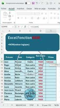 EXCEL FONCTION SI avec NON #excel #fonctionSI #fonctionOU
