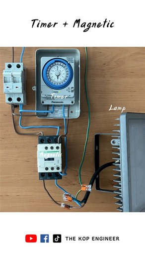 9.4K views · 119 reactions | Timer and Magnetic Contactor #breaker #timer #diy #magnetic #electrical #lamp #lighting | The Kop Engineer เรียนรู้ระบบไฟฟ้าภายในอาคาร | Facebook