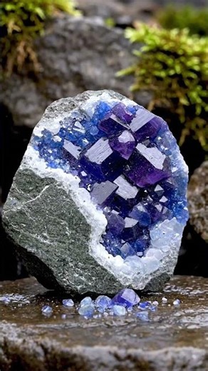 Benitoite Crystals - Deep Blue Treasure (Macro)