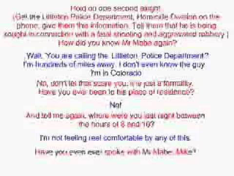 Tom Mabe - Telemarketer Prank Call Murder Scene on the Bob and Tom Show (Scipt).avi