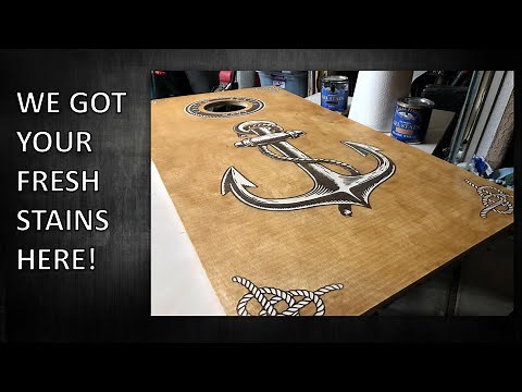 Knot your average cornhole boards! Gel stain designs with stencils.