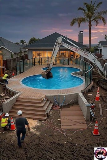 Backyard Pool Construction From Start to Finish | Full Inground Pool Installation Process #shorts