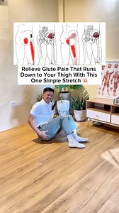 1.5M views · 10K reactions | Deep glute pain that shoots down to your thigh is often caused by tight muscles compressing the sciatic nerve.  This one simple stretch helps release deep glute tension, improve hip mobility, and reduce that radiating pain. Hold it for 30–60 seconds on each side, breathe deeply, and feel the relief kick in. Consistency is key—do this daily for best results. #sciatica #stretchingexercises #physicaltherapy | Physical Therapy Session | Facebook