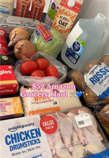 Prices for everything at the end! 💙 Grocery haul for the week 🛒✨ #groceryhaul #amazonfresh #amazongrocery #grocerybudget #groceryshopping