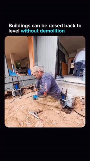 AIPulze | AI Tools & Technology on Instagram: "Engineers drive steel piers deep into stable soil, then use synchronized hydraulic systems to lift the structure slowly and evenly. The building is raised back to level millimeter by millimeter, without tearing it down or rebuilding anything. Once the correct height is restored, the foundation locks in place while the ground beneath it continues to move naturally. It looks unreal, but this technology quietly saves homes, bridges, and structures that