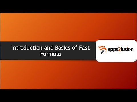 Introduction and Basics of Fast Formula