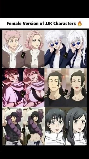 "Female Version of JJK Characters !🔥#JujutsuKaisen #GojoSatoru #Sukuna #Yuji #TojiFushiguro #Yuta
