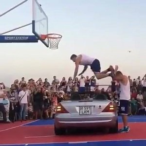84K views · 143 reactions | Guy makes a record breaking, legendary, dunk over a guy and a car. | SpeedShed - Cars For Sale | Facebook