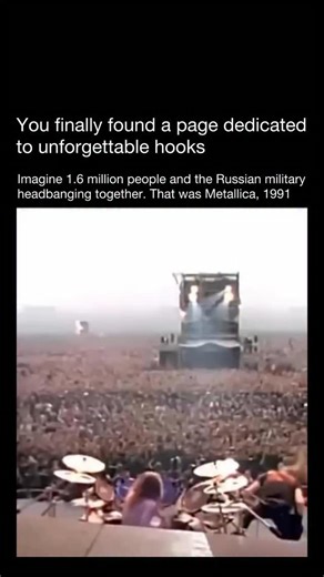 Unforgettable Concerts | EXIT LIGHT. ENTER NIGHT. 🌑⚡️ In 1991, Metallica played Enter Sandman before 1.6 million people in Moscow—one of the largest crowds in... | Instagram