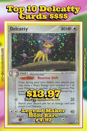 Top 10 Rarest & Most Expensive Delcatty Pokémon Cards 💎🐱 #pokemon #top10 #tcg #pokémon #pokemoncards
