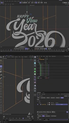 New Year 2026 3D Title - Cinema 4D #short