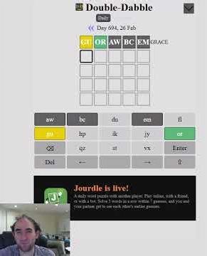 Wordle with letters PAIRED-UP?! (Double-Dabble puzzle for 26 Feb 26)