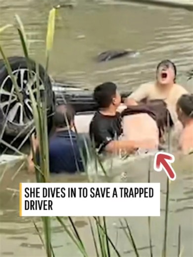 Car plunges into river after crash, bystanders rush to rescue