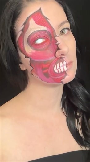 Half Exposed Muscle Skull Ripped Face Halloween SFX Makeup