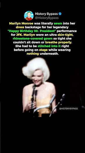 Marilyn Monroe Sewn Into Her Dress For JFK #shorts
