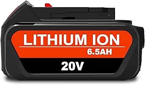 Lizone 20V Max 6.5Ah Extend Capacity Battery for Dewalt 20V Max XR Battery 6Ah 5Ah 4Ah Battery DCB206 DCB205Y DCB204 DCB200 20 Volts Max Lithium Ion Battery