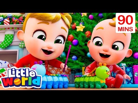 Its Finally Christmas Morning!🎄 | Little World 90 MINUTE Compilation | Home Learning for Kids 🖍️