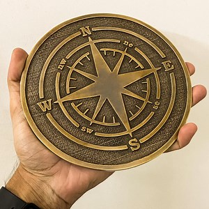 Handcrafted Brass Compass Rose Plaque: Nautical Garden Wall Art - Etsy