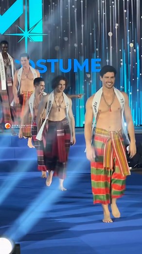 1.8K views · 68 reactions | Fourty-Two Mister International 2025 Contestants Wear Thai Isan Pha Khao Ma Sarong at September Competition in Thailand . Pha Khao Ma (ผ้าขาวม้า) is a Thai style multi-purpose fabric with a checkered pattern adapted from the Persian's Kamar Band. . Credit: กระทรวงนางงามแห่งประเทศไทย | Thai Culture to the World | Facebook