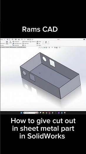 Cut Out in Sheet Metal SolidWorks ⚙️🔥 | Sheet Metal Tutorial