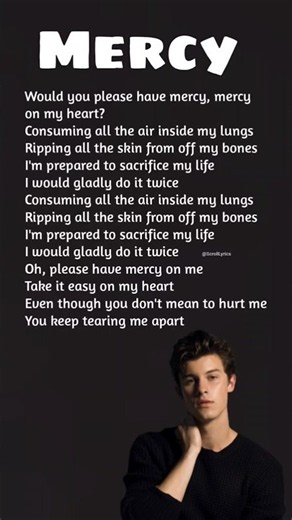 shawn mendes mercy lyrics #mercy #shawnmendes #lyrics #song