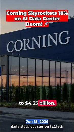 Corning Skyrockets 10% on AI Data Center Boom! 🚀 #ArtificialIntelligence #DataCenters #NYSEGLW
