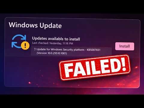 Windows 11 Update KB5007651 Failed to Install | Fix Windows Security Platform Update Stuck & Looping