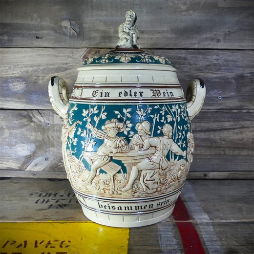 Large Vintage Glazed German Tavern Punch & Wine Bowl/jug With Original Lid (ladel Not Included) - Etsy