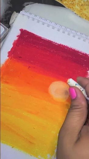 con los oil pastel de pentel pintamos un atardecer fácil #atardecer #sunset #oilpastel #drawing