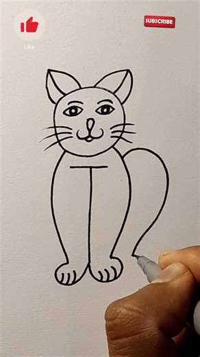 OT= Cat Drawing Tutorial #stepbystepdrawing #art #drawing #shorts #tipsclub