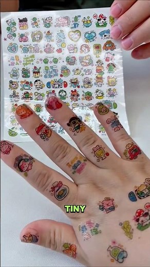 Amazing Water Stickers for Kids 😍 Cute Tattoo Stickers on Hands & Nails ✨