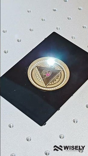 Copper Coin Share and Deep Laser Engraving with Wisely 100W Fiber Laser Marker #lasermarking #coin