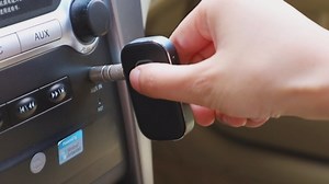 COMSOON Bluetooth AUX Adapter for Car, Noise Reduction Bluetooth Receiver for Music/Hands-Free Calls, Wireless Audio Receiver for Home Stereo/Speaker, 16H Battery Life/Dual Connect (Black+Pink)