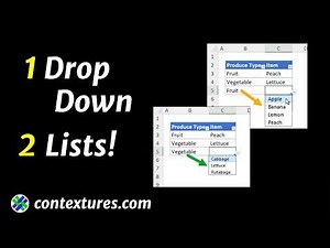 Show Different Excel Drop Down Lists in Cell
