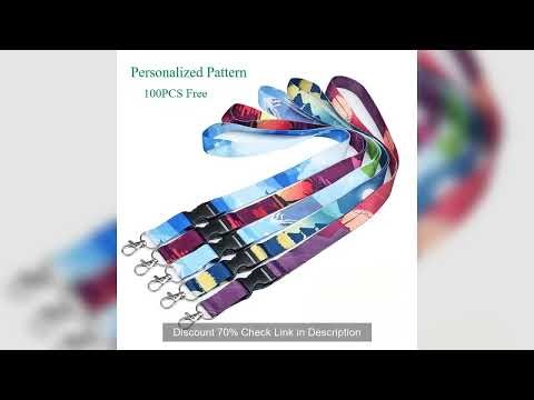 100PCS Lanyard Customized Pattern / LOGO Neck Hanging Rope Colorful Printing DIY Straps