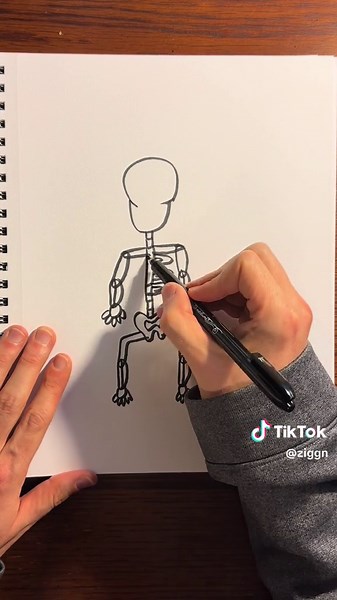 How to draw a skeleton… #skeleton #bones #halloween #draw #drawing #drawingtutorial #howtodraw #art #artist #talent