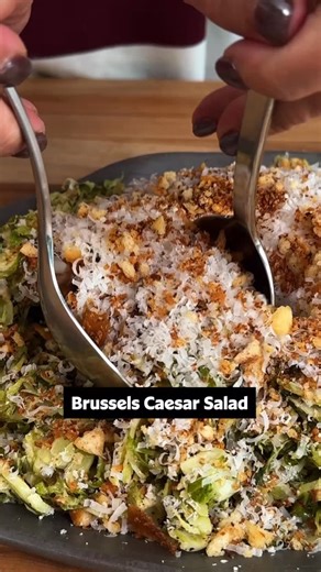 Allrecipes on Instagram: "It’s time we gave Brussels sprouts the attention they deserve! 🙌 Brussels sprouts often get a bad rap, but we’re here to change that with this Brussels Sprout Caesar Salad! 🥗 It has all the components you love about a Caesar, but with hearty Brussels sprouts as the base! Ingredients: 2 pounds Brussels sprouts, trimmed and shredded 2 tablespoons olive oil 1 teaspoon kosher salt, plus more to taste 1/2 teaspoon freshly ground black pepper, plus more to taste 2 tablespoo